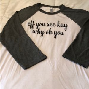 White and grey baseball T